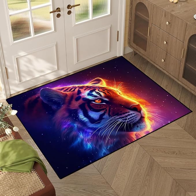 Galaxy Tiger Rug 3D Fierce Tigers Area Rugs - Image 4