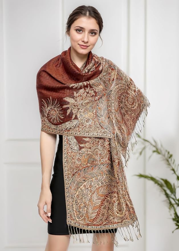 Achillea Big Paisley Pashmina Shawl Wrap - Image 2
