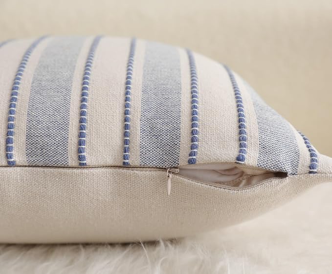 Decorative Boho Throw Pillow Covers, Farmhouse Textured Pillow Case, 22 x 22 - Image 5
