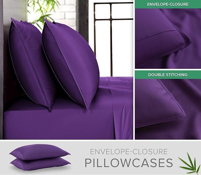 Pure Bamboo Queen Sheets, Genuine 100% Organic Viscose Derived from Bamboo Bed - Image 3