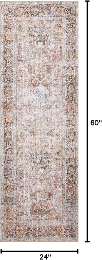 Loloi Adrian Collection ADR-05 Sunset/Charcoal 2'-0" x 5'-0", .19" Thick Accent - Image 2