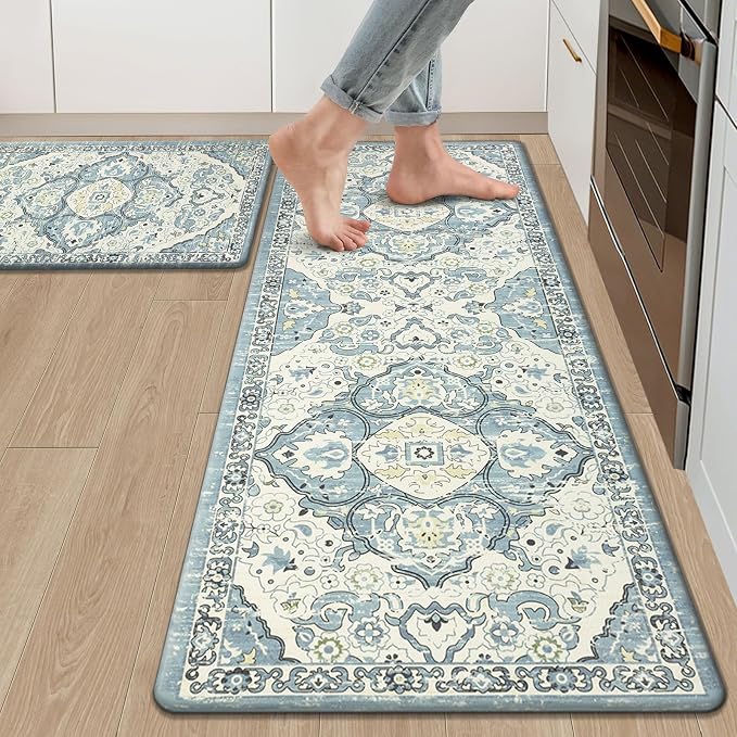 Ileading Anti Fatigue Kitchen Rugs Sets of 2 Cushioned Kitchen Mats by Ileading