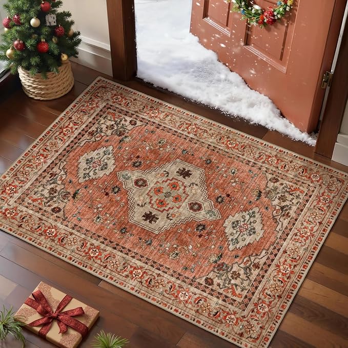 Boho Small Area Rug, 2x3 Washable Rug - Image 2