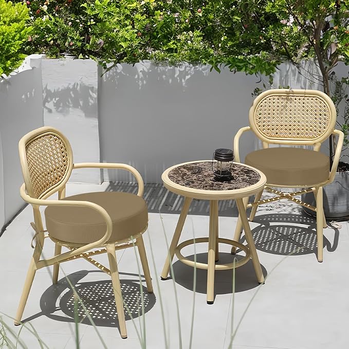 idee-home Outdoor Bistro Chair Cushions, 15”x15”x 3” Thick Outdoor Round Seat - Image 5