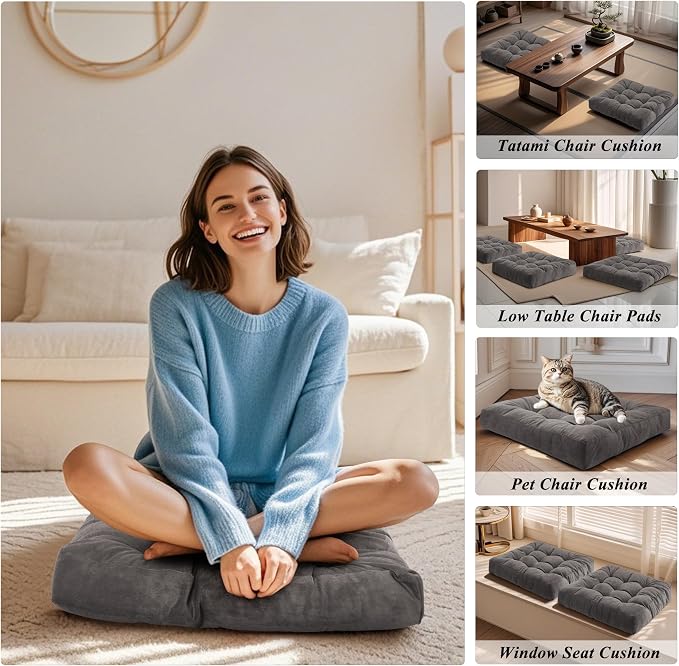 Meditation Floor Pillow 22×22 Inch 1 Pack Large Floor Cushions - Image 6
