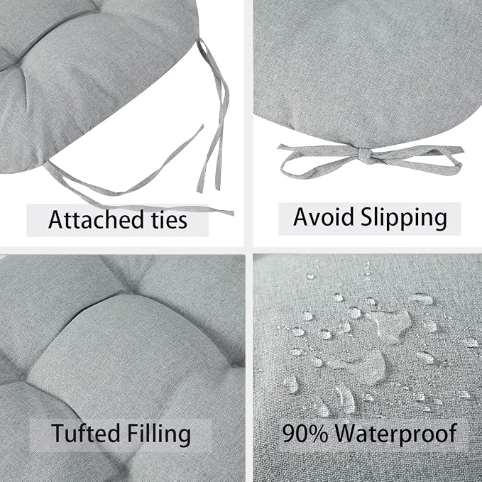 FUNHOME Outdoor Chair Cushions 19 x19 Inch, Water Resistant Tufted Seat - Image 3