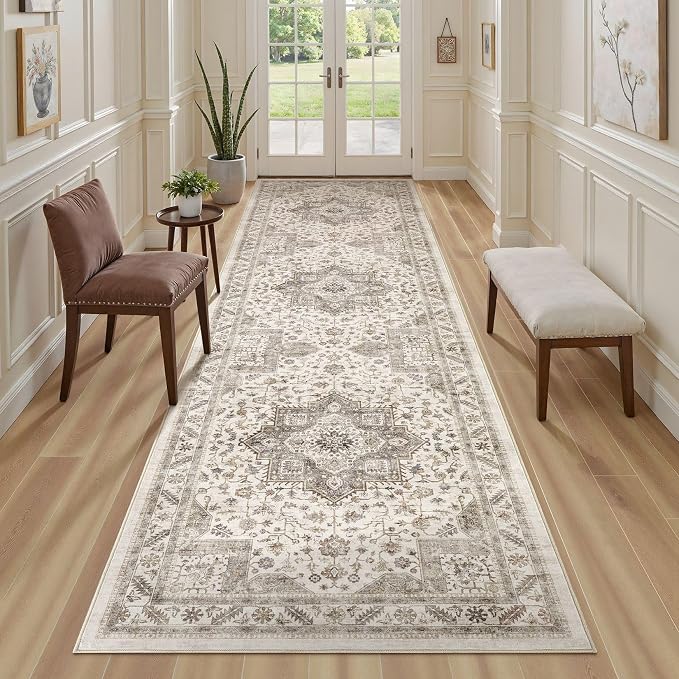Vintage Hallway Runner Rug 3x14: Large Soft Washable Entryway - Image 4