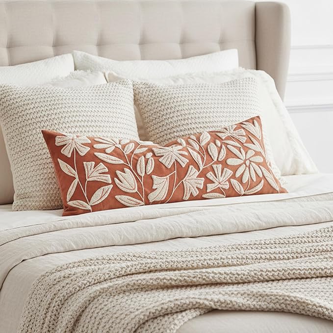 BlissBlush Fall Throw Pillow Cover 14x36 Long Lumbar Throw Pillow by BlissBlush