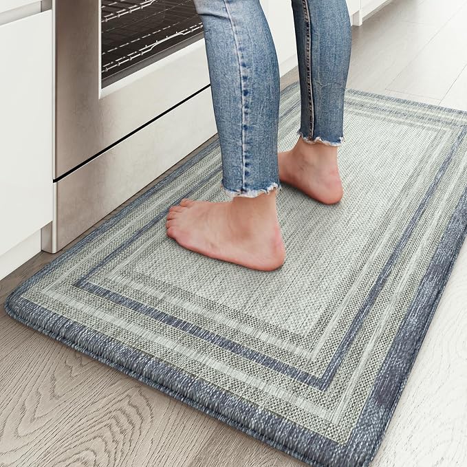 KIMODE Anti Fatigue Kitchen Mats, 17.3" x 29" Farmhouse Kitchen Rugs, Non-Slip by KIMODE