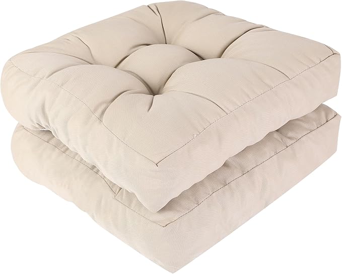 RACE LEAF 19" x 19" Patio Chair Cushions Khaki by RACELEAF