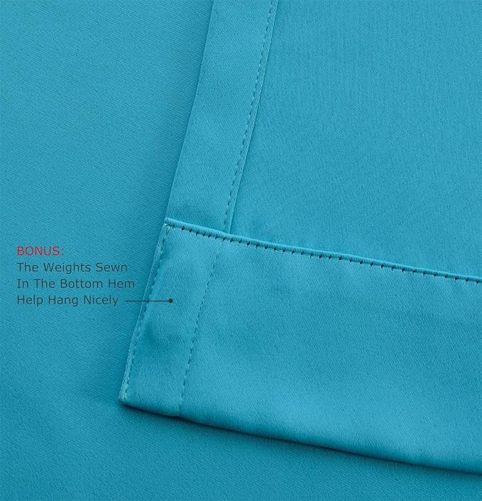 MIUCO Room Darkening Soild Grommet Window Blackout Curtains Panels - Image 5