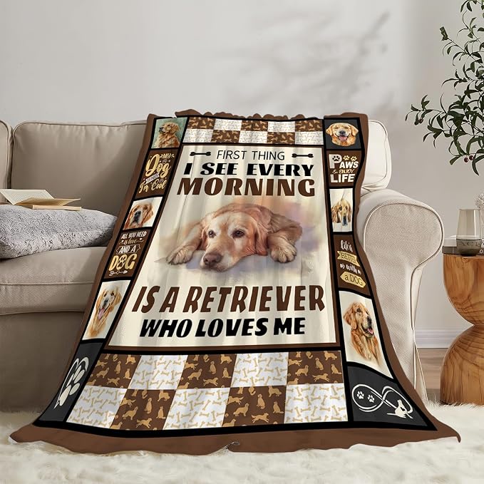 Golden Retriever Dog Print Blanket Best Dog Pet Animal Throw Blankets - Image 2