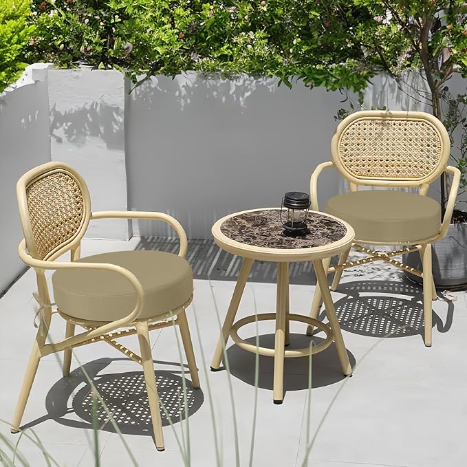 idee-home Outdoor Bistro Chair Cushions, 15”x15”x 3” Thick Outdoor Round Seat - Image 5