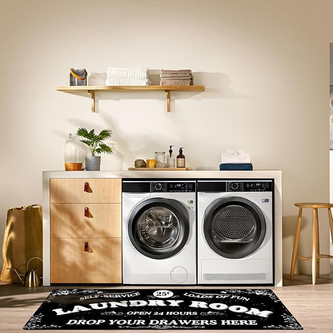 Zoke Laundry Room Rug Runner Stylish Non-Slip Laundry Room Mat 20"x59" - Image 6