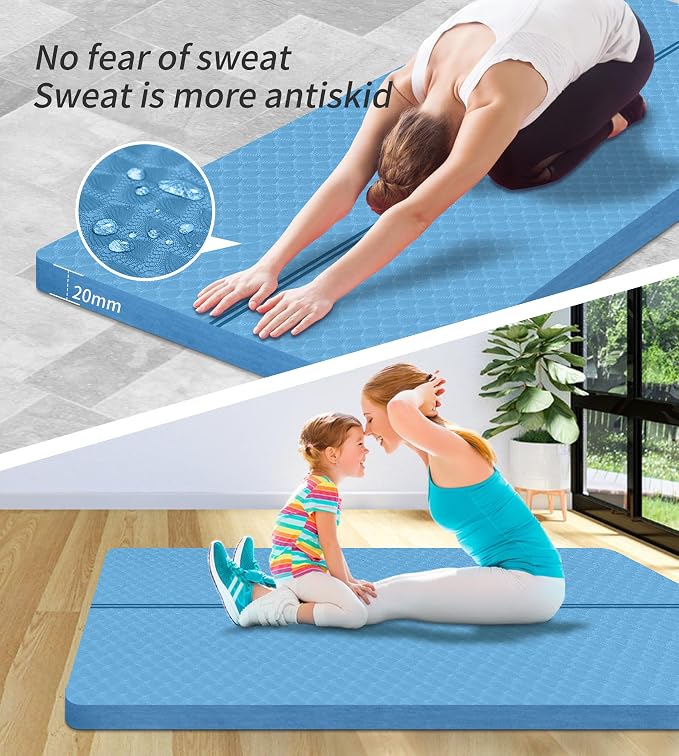 nuveti Large Exercise Mat - 15mm/20mm/30mm Thick Yoga Mat | Workout Mat - Image 6