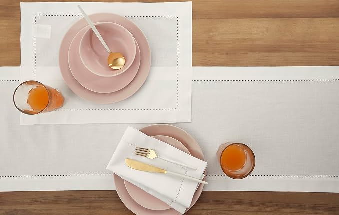 Solino Home White Table Runner 108 Inches Long - Image 3