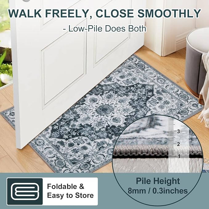 WILLSUN Washable Area Rugs, 2x3 Non-Slip Boho Small Area Rugs - Image 4