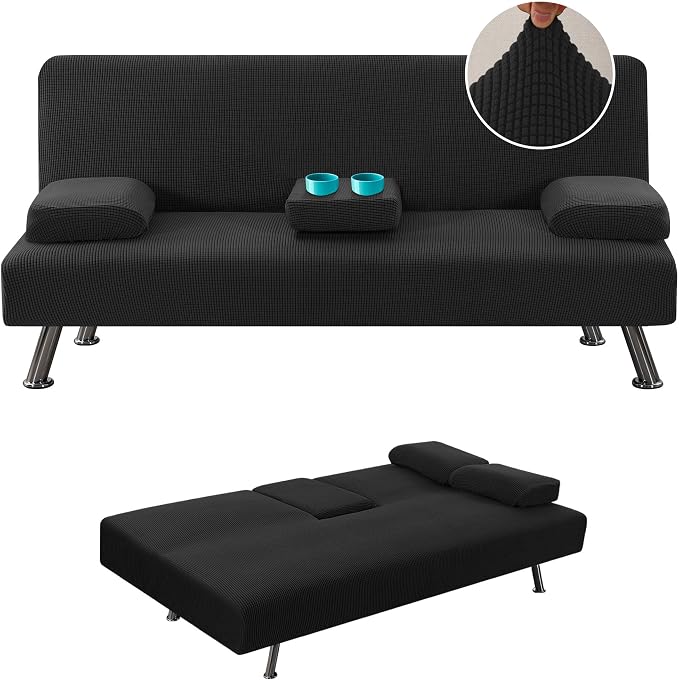 H.VERSAILTEX 4 Pieces Stretch Futon Covers Sofa Bed Slipcover by HVERSAILTEX