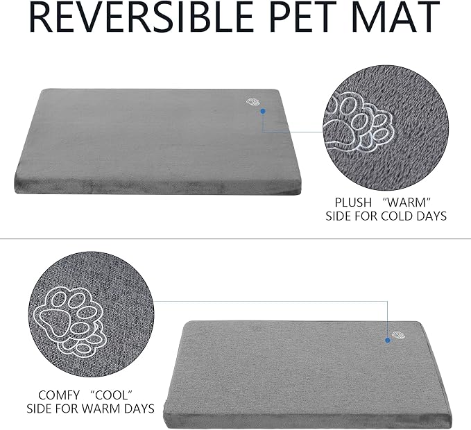 EMPSIGN Stylish Dog Bed Mat Dog Crate Pad Mattress Reversible, Water Proof - Image 3