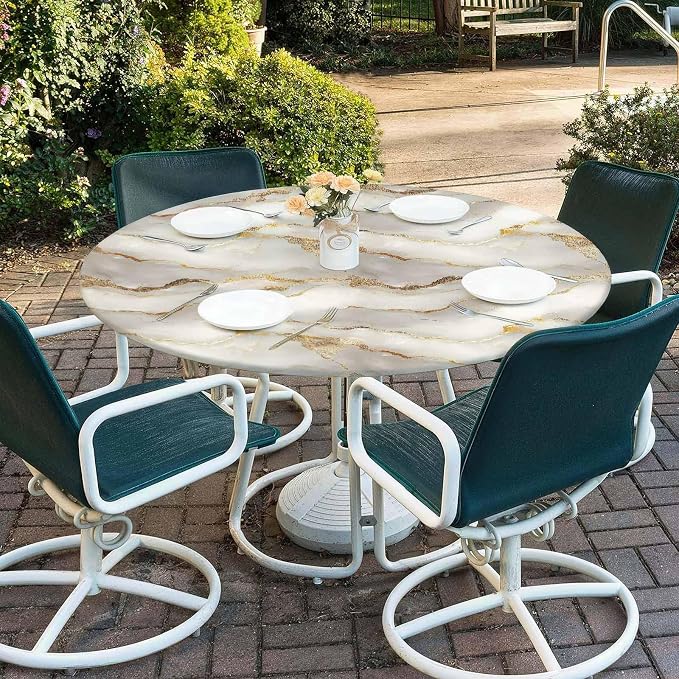 Marble Fitted Round Tablecloth - Image 9