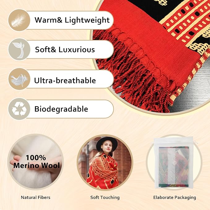 DANA XU 100% Merino Wool Pashmina Shawl - Image 4