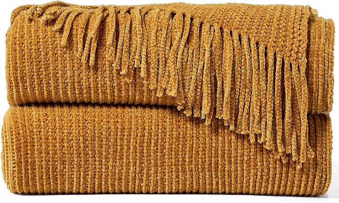 inhand Brown Throw Blanket for Couch Bed, Fall Home Decorative Soft Chunky by inhand