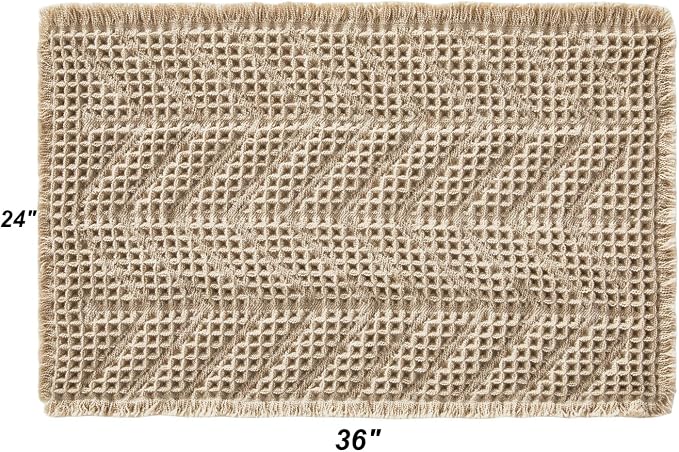 Bath Mats, Upgraded Waffle Super Absorbent Bath Mat, Bathroom Rugs Non Slip - Image 2
