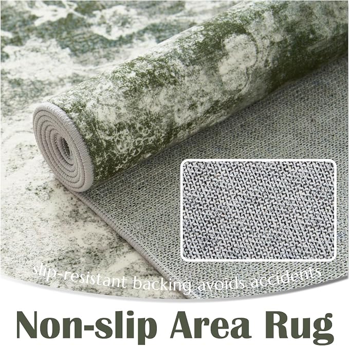 jinchan Green Floral 3x5 Area Rugs - Image 7