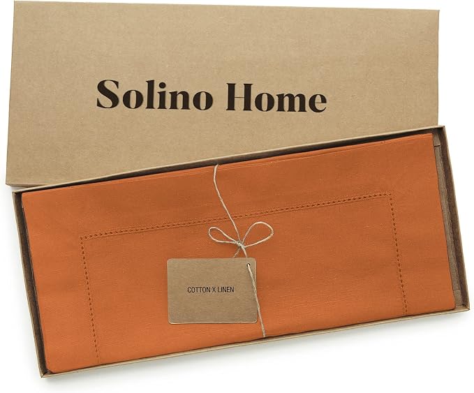 Solino Home Cotton Linen Pumpkin Table Runner 108 Inches Long - Image 5