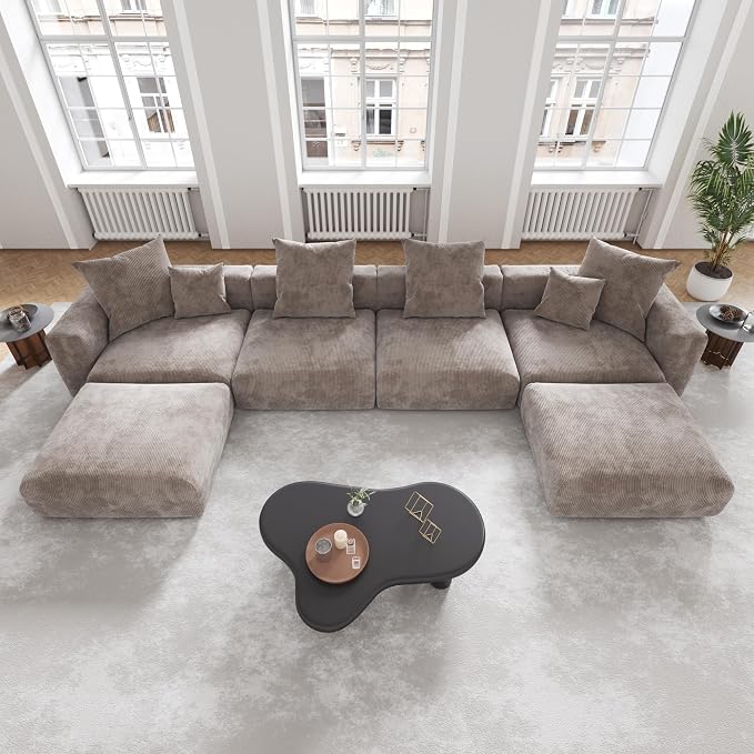 JACH 181" Oversized Modular Sectional Sofa, U-Shaped Deep 4-Seats Sectional - Image 7