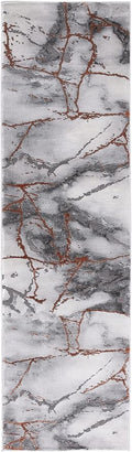 SAFAVIEH Craft Collection 2'3" x 14' Grey/Orange CFT877P Modern Abstract by SAFAVIEH
