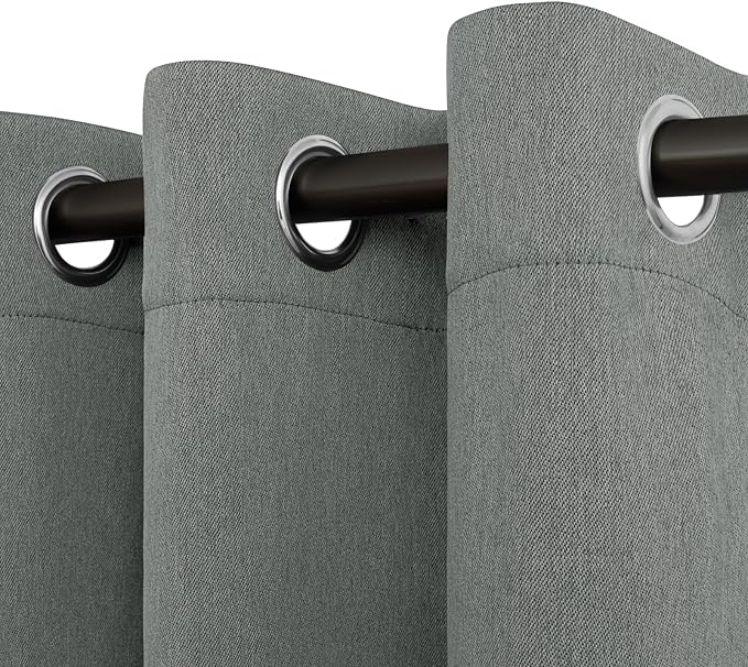 Easy-Going Linen Look Blackout Curtain Grommet Window Curtain Drapes by Easy-Going