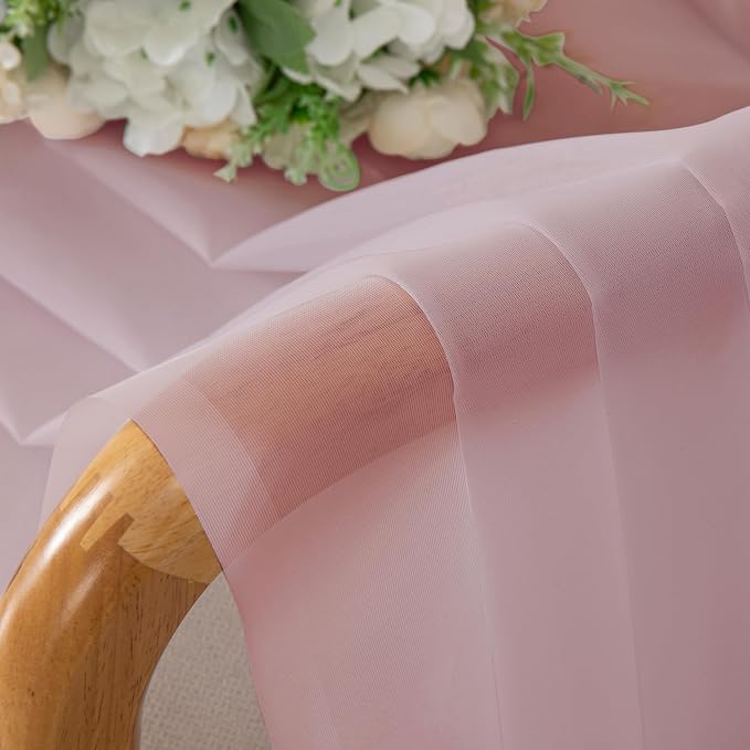 OVZME Blush Pink Sheer Valances - Image 6