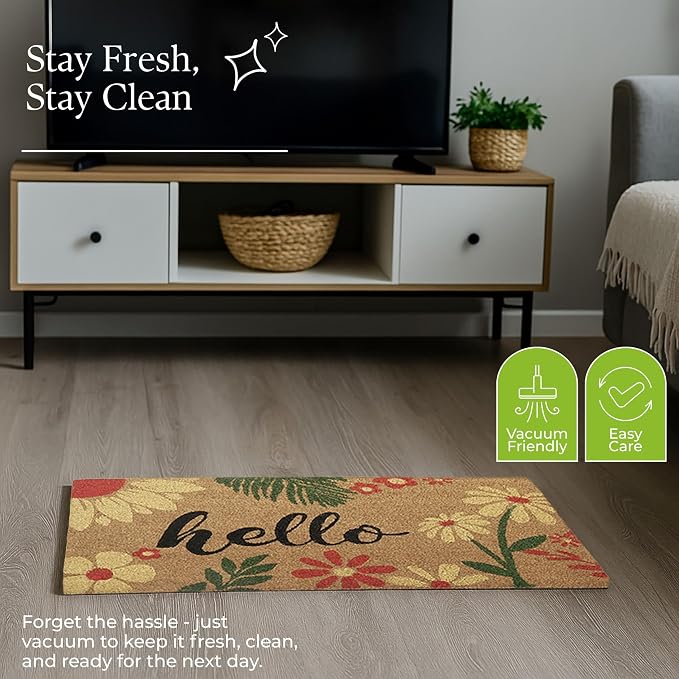Coir Door Mats 17" X 30", Non-Slip Sturdy, PVC Backed Heavy Duty, Vibrance of - Image 7