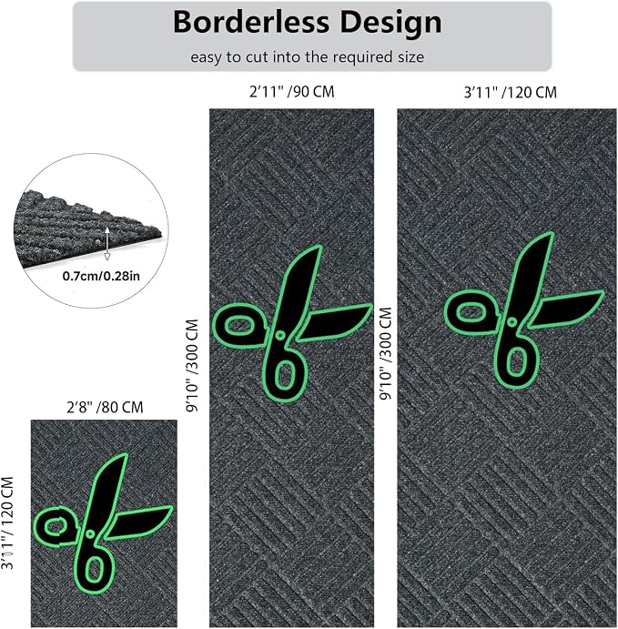 jxgzyy Commercial Front Door Mat 3'11" x 2'8", Non-Slip Indoor Outdoor Doormat - Image 2