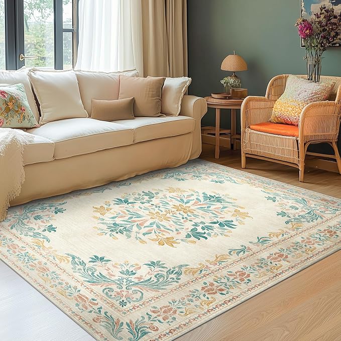 jinchan Floral 4x6 Area Rugs for Nursery - Image 3