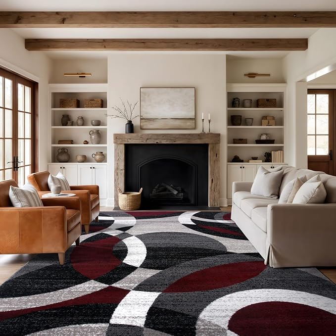 Rugshop Contemporary Abstract Circles Perfect by Rugshop