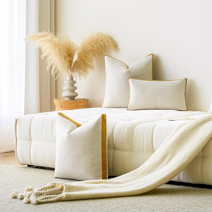 a moment Loop Yarn Linen-Like Pillow Cover Natural Soft Decorative Throw Pillow - Image 5