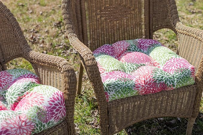 RSH DECOR: Tufted U-Shape Wicker Seat Cushions Set of 2 | 19” x 19” | - Image 2