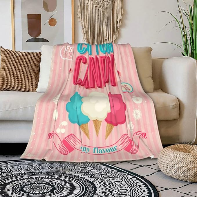 HGOD DESIGNS Candy Throw Blanket Sweet and Colorful Candy Pink Blanket Super - Image 3