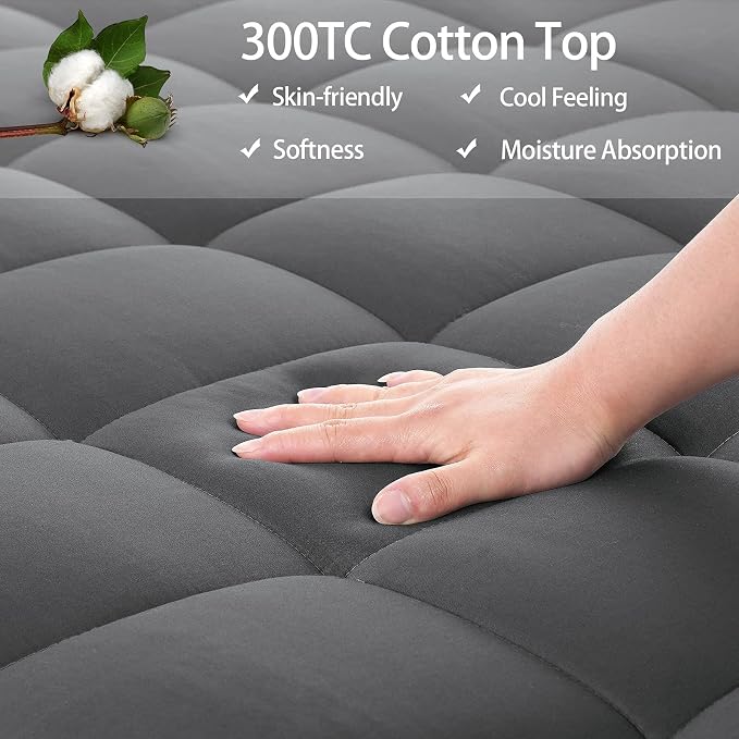 EASELAND Queen Size Mattress Pad Pillow Cover Quilted Fitted Mattress Protector - Image 4