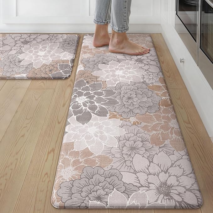 GENIMO Kitchen Mats for Floor, Kitchen Rugs Non Slip Washable Sets of 2 by GENIMO