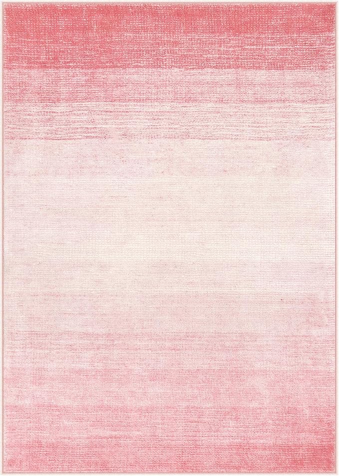 Wonnitar Washable Light Pink Rug, 5x7 Modern Ombre Rugs - Image 9