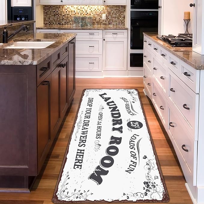 Zoke Laundry Room Rug Runner Stylish Non-Slip Laundry Room Mat 24"x72" - Image 3
