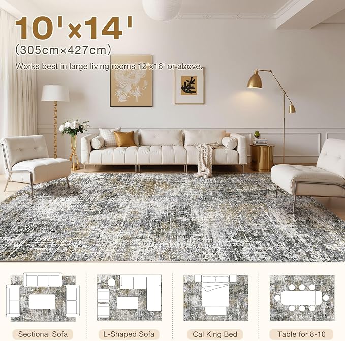 Abstract Living Room Rug 10x14 - Image 2