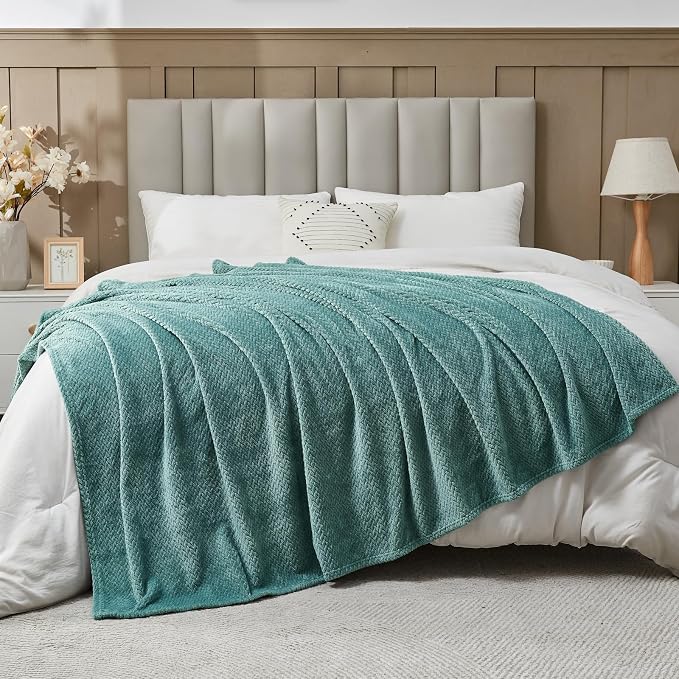 NEWCOSPLAY Super Soft Queen Blanket Light Teal Premium Silky Flannel Fleece - Image 7
