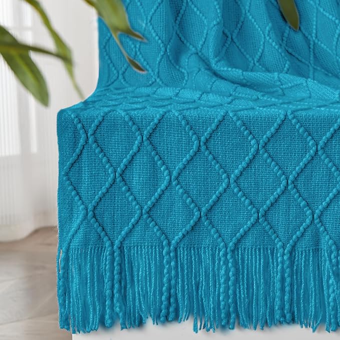 inhand Teal Throw Blanket for Couch and Bed, Soft Living Room Home Decor by inhand