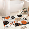2x3 Entryway Area Rug Orange Black White Bathroom Rug Non Slip Machine Washable by Unknown