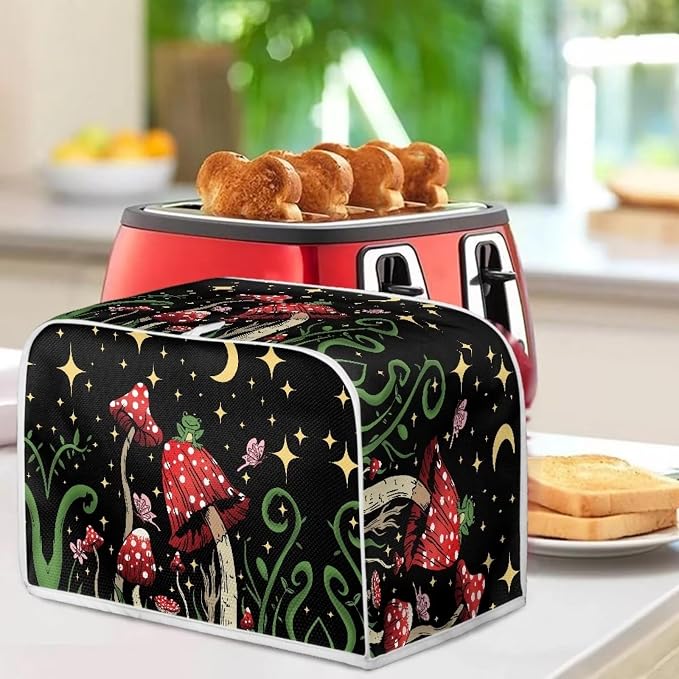ZFRXIGN Butterfly Mushroom Toaster Cover 2 Slice Wide Slot Toaster Dust Covers - Image 3