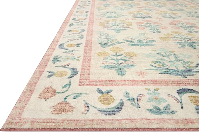 Loloi Rifle Paper Co. Eden Collection EDE-01 Mughal Rose Blush 2'-6" x 11'-6" - Image 3